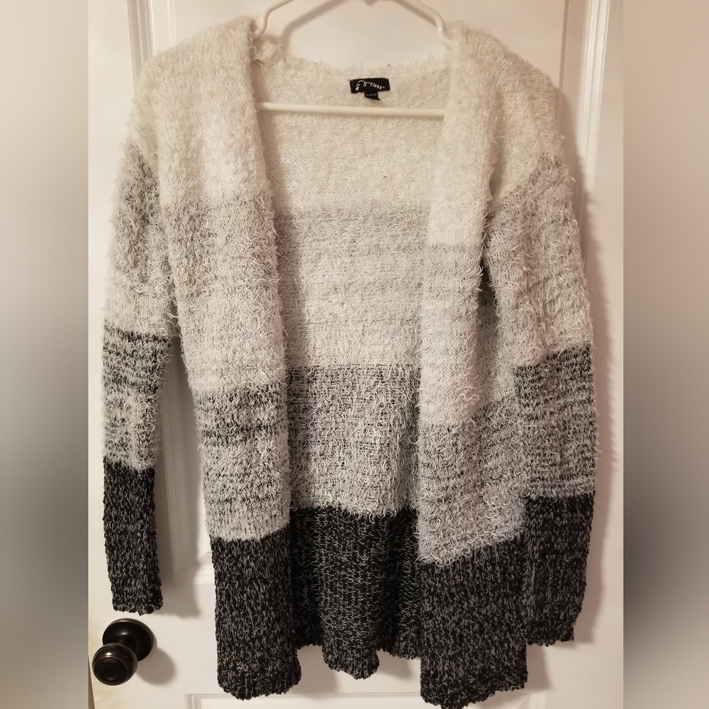 Art Class Girl's Three-Colored Open Front Knit Cardigan